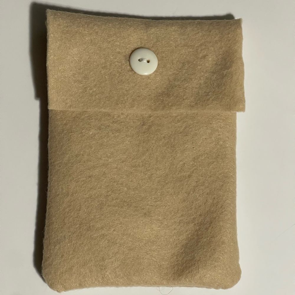 Beige discrete period menstrual product handmade felt pouch holder take anywhere